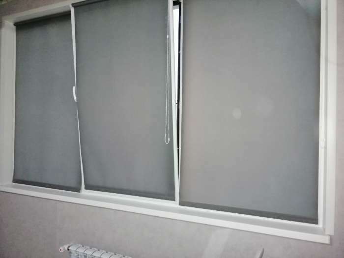 Фотография покупателя товара Рулонная штора «Плайн», 78х175 см, цвет темно-серый - Фото 1