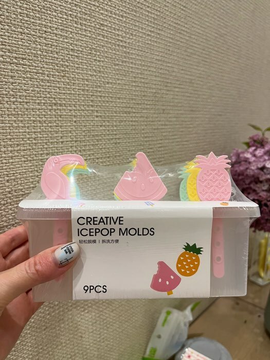 Фотография покупателя товара Форма для мороженого «Фрукты», 17,5×9×11 см, 9 ячеек, цвет МИКС - Фото 1