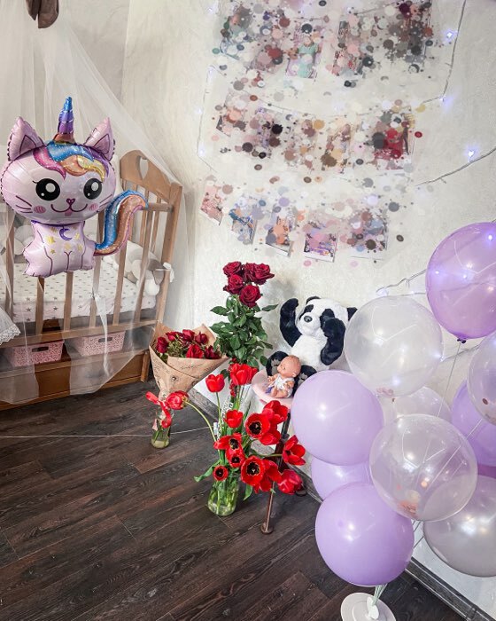 Фотография покупателя товара Шар воздушный фольгированный 35" «Котёнок-единорог», фигура - Фото 5