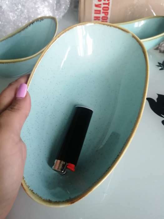 Фотография покупателя товара Блюдо керамическое сервировочное «Сапфир», 20.5×12.5×5 см, цвет оранжевый - Фото 2