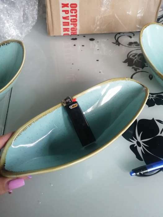 Фотография покупателя товара Салатник керамический «Сапфир», 24×9.5×5.5 см, цвет бежевый - Фото 1