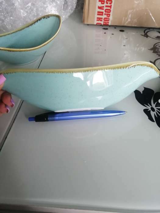 Фотография покупателя товара Салатник керамический «Сапфир», 24×9.5×5.5 см, цвет бежевый - Фото 2