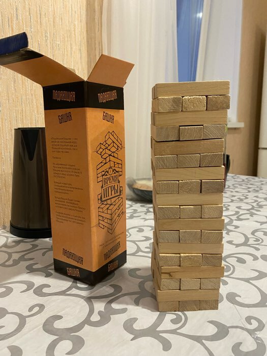 Фотография покупателя товара Падающая башня дженга "Время игры", 54 бруска, 27 х 7.5 см