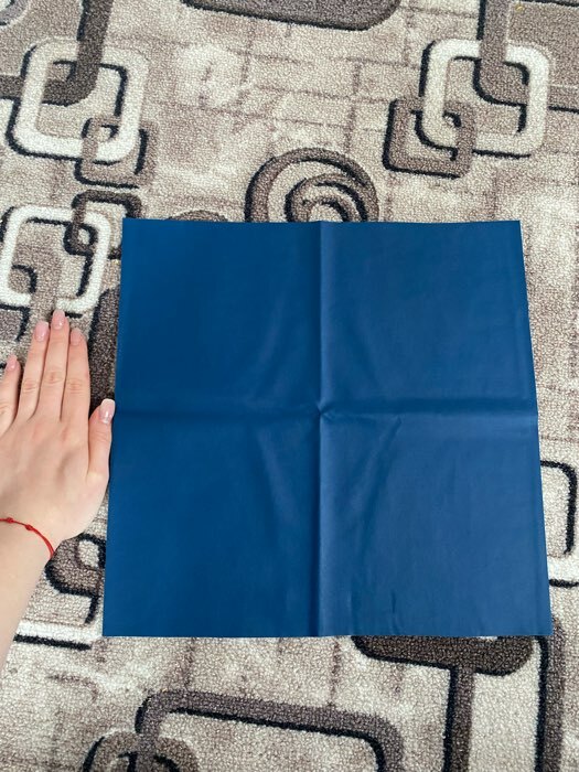 Фотография покупателя товара Ткань для пэчворка «Синий нэви» декоративная кожа, 33 × 33 см - Фото 3