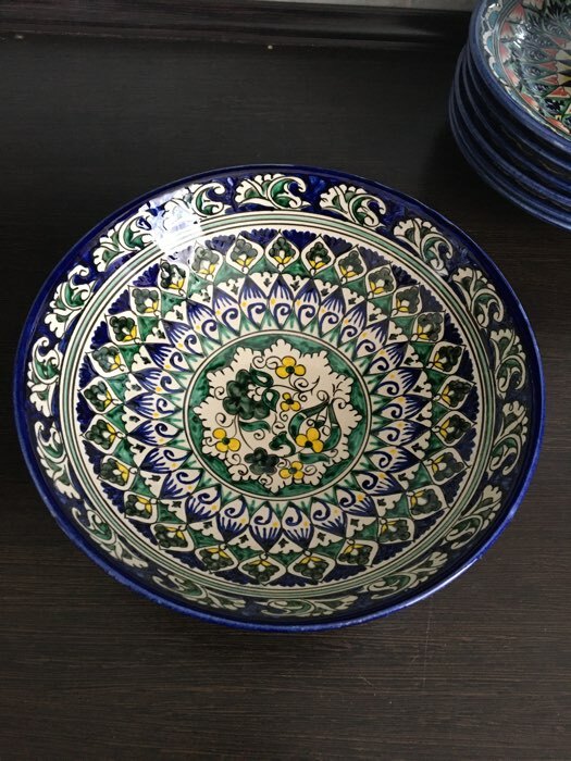 Фотография покупателя товара Супница Риштанская Керамика "Цветы", 25 см, синяя - Фото 1