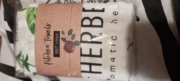 Фотография покупателя товара Набор кухонных полотенец Доляна Fines herbes, 35×60 см-2 шт., 100% хлопок - Фото 6