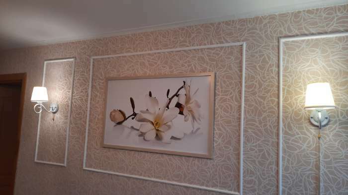 Фотография покупателя товара Картина "Белая орхидея" 67х107 см рамка МИКС - Фото 1