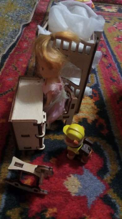 Фотография покупателя товара Набор деревянной мебели для кукол «Детская», 6 предметов, конструктор - Фото 2