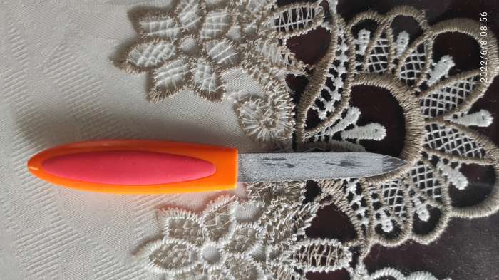 Фотография покупателя товара Пилка металлическая для ногтей, прорезиненная ручка, 12 см, на блистере, цвет МИКС - Фото 3