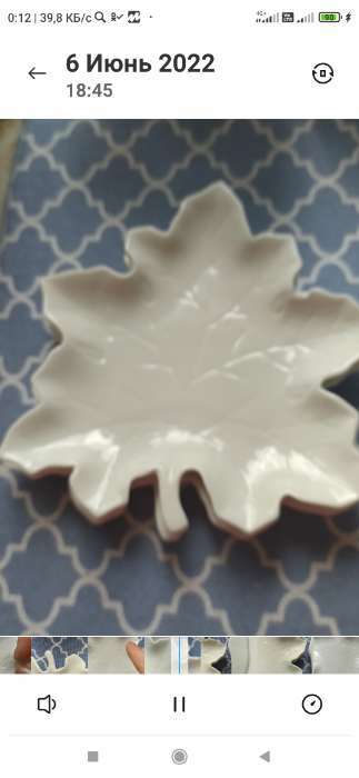 Фотография покупателя товара Блюдо керамическое сервировочное «Кленовый лист», 18×19 см, цвет белый - Фото 5