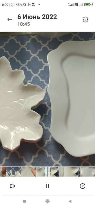 Фотография покупателя товара Блюдо керамическое сервировочное «Кленовый лист», 18×19 см, цвет белый - Фото 4