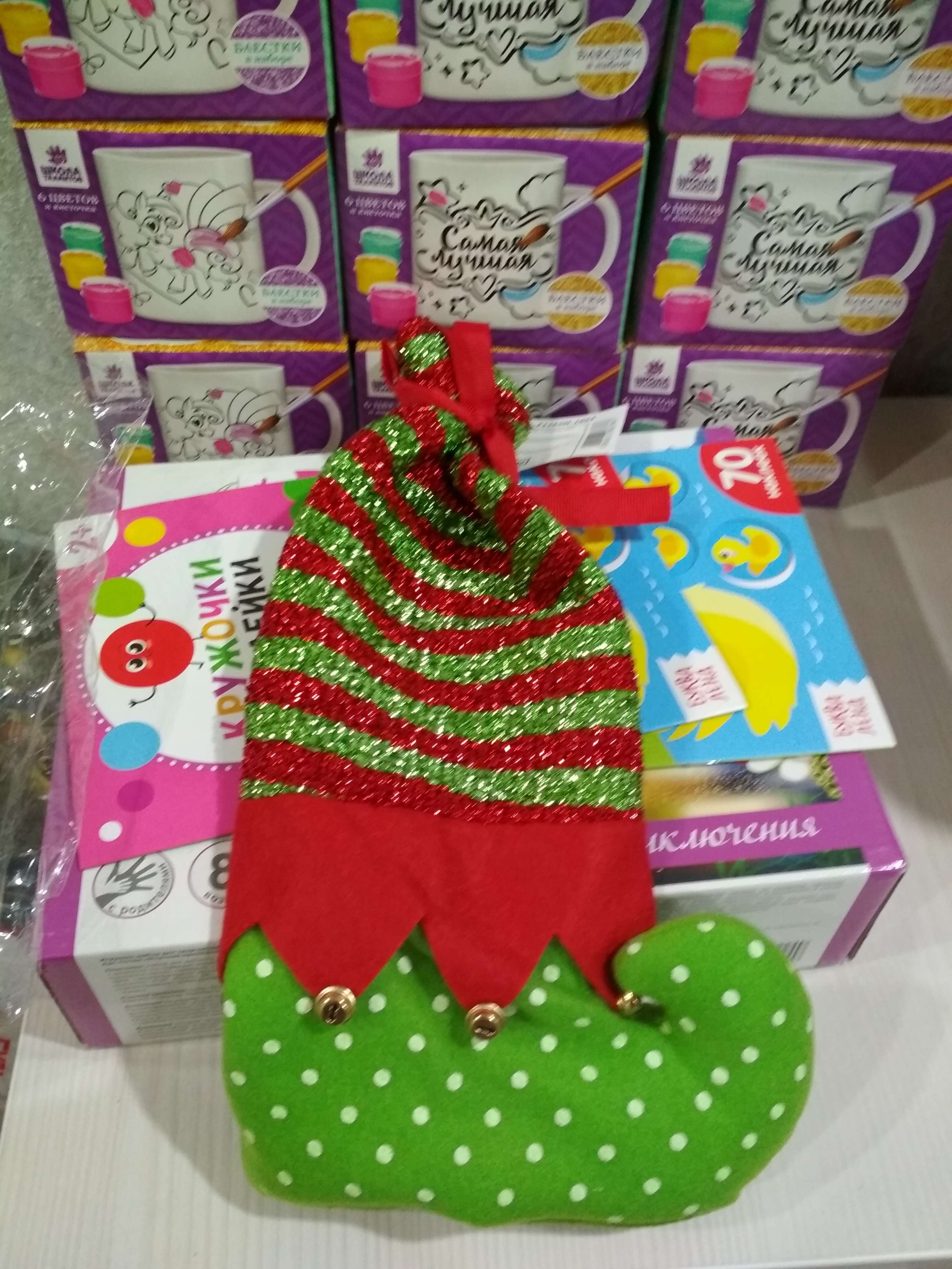 Фотография покупателя товара Мешок для подарков «Сапожок», с завязками, цвета МИКС - Фото 1