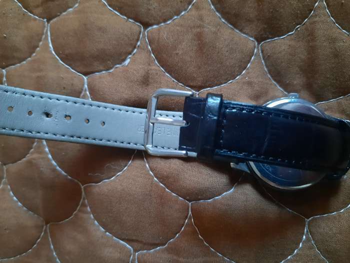 Фотография покупателя товара Ремешок для часов «Соломон», 20 мм, натуральная кожа, длина 21.5 см, чёрный с тиснением - Фото 2