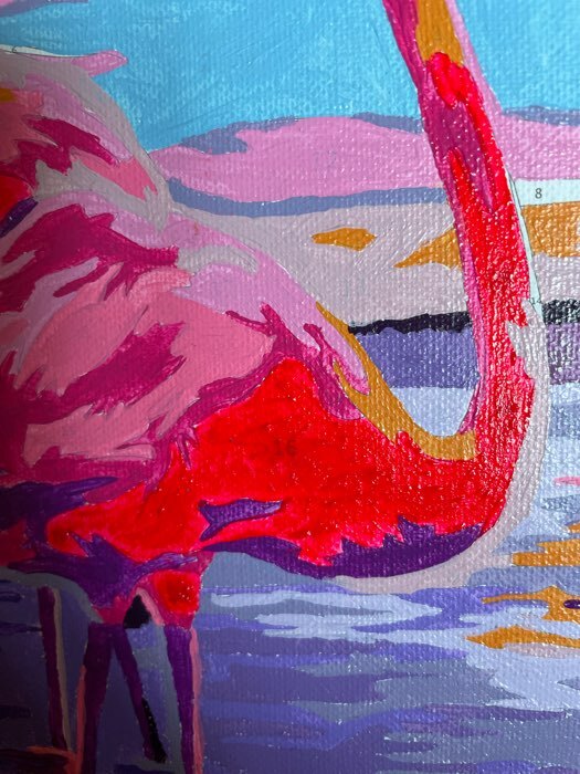 Фотография покупателя товара Картина по номерам на холсте с подрамником «Фламинго на закате», 40х30 см - Фото 2