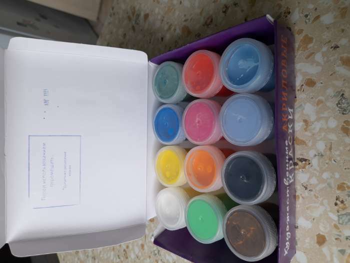 Фотография покупателя товара Краска акриловая, набор 12 цветов х 20 мл, Calligrata, художественная, морозостойкая, в картонной коробке - Фото 11