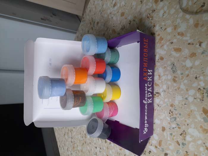 Фотография покупателя товара Краска акриловая, набор 12 цветов х 20 мл, Calligrata, художественная, морозостойкая, в картонной коробке - Фото 10