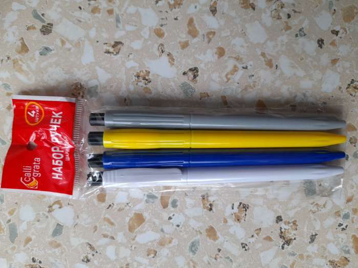 Фотография покупателя товара Набор ручек шариковых Calligrata, 4 штуки, автоматические, стержень синий - Фото 1
