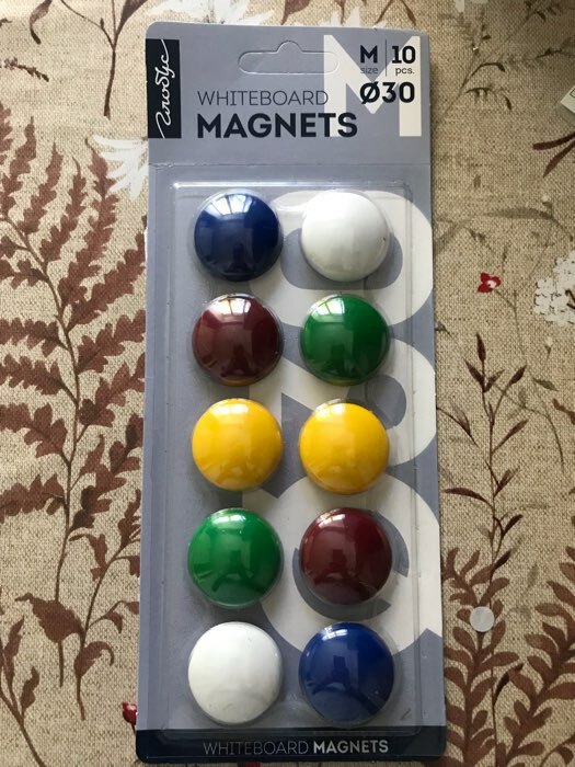 Фотография покупателя товара Магниты для досок 30 мм, 10 штук, GLOBUS цветные, в блистере
