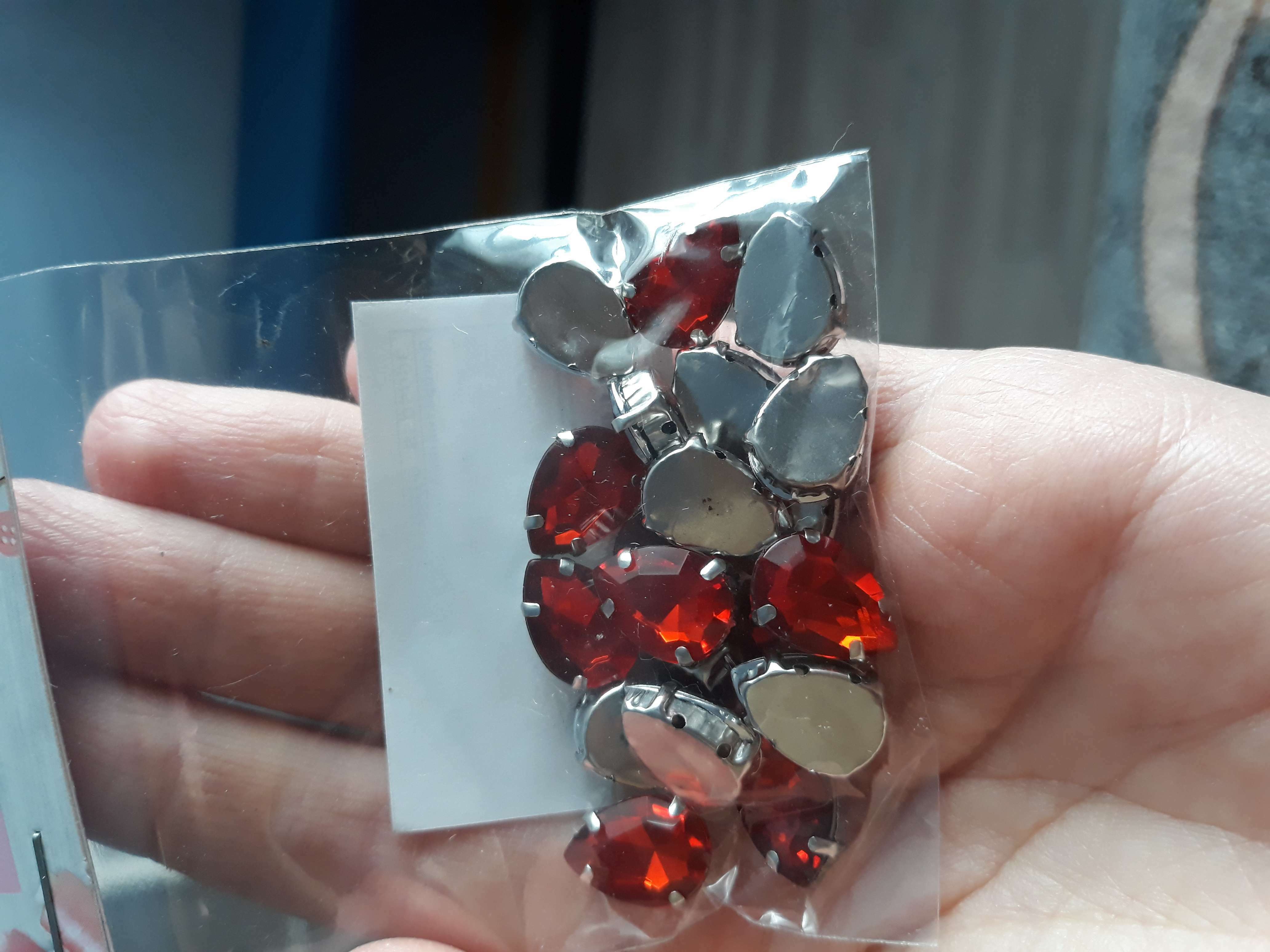 Фотография покупателя товара Стразы пришивные «Капля», в оправе, 10 × 14 мм, 20 шт, цвет красный