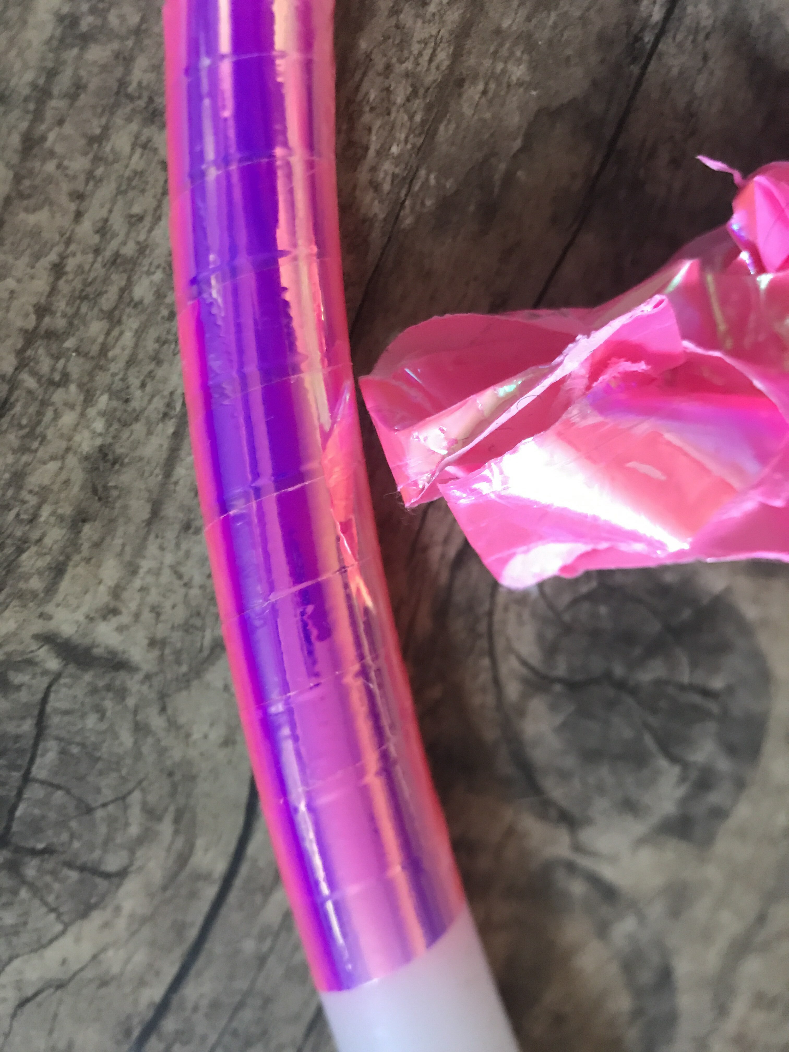 Фотография покупателя товара Обмотка для обруча с подкладкой MIRROR RAINBOW 20 мм × 14 м, цвет флуоресцентный розовый