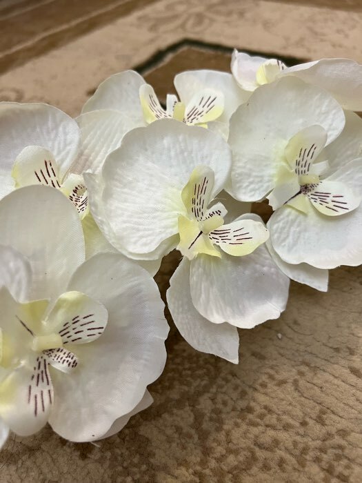 Фотография покупателя товара Цветы искусственные "Орхидея молди" 9х66 см, белый - Фото 2