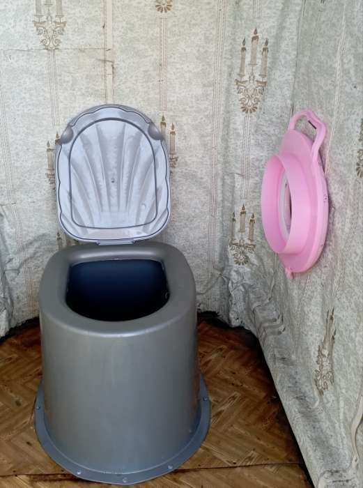 Фотография покупателя товара Туалет дачный, h = 35 см, без дна, с отверстиями для крепления к полу, серый - Фото 2