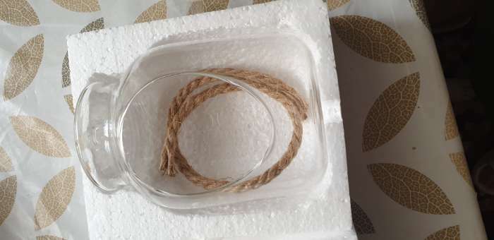 Фотография покупателя товара Флорариум "Баночка" с верёвкой, отверстие 8,6х6,3 см,  11х11х14 см - Фото 2
