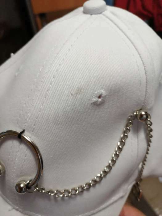 Фотография покупателя товара Кепка женская с кольцами, цвет белый, р-р 56 - Фото 2