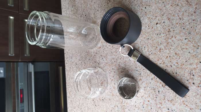 Фотография покупателя товара Термос стеклянный, заварник чайный «На ходу», 250 мл, h=19 см, с двойными стенками - Фото 3