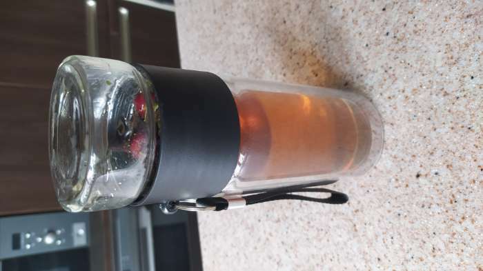 Фотография покупателя товара Термос стеклянный, заварник чайный «На ходу», 250 мл, h=19 см, с двойными стенками - Фото 4