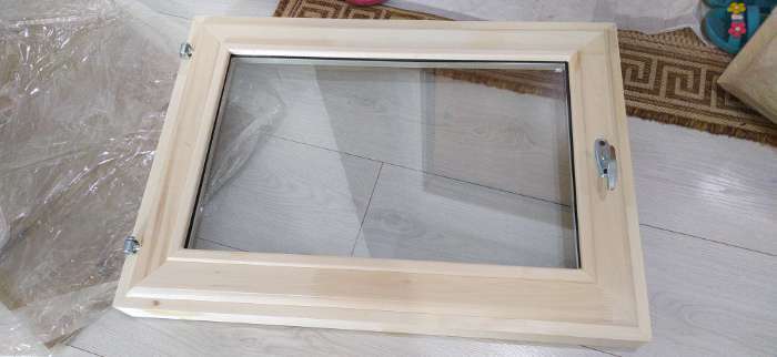 Фотография покупателя товара Окно, 50×70см, однокамерный стеклопакет, с уплотнителем, из липы - Фото 3