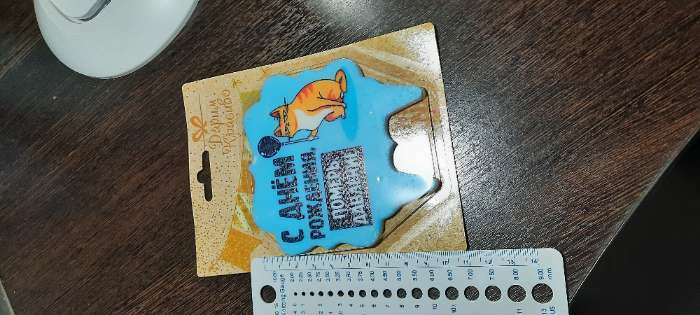 Фотография покупателя товара Свеча для торта "С днем рождения, померь давление", кот, 8 см, голубая