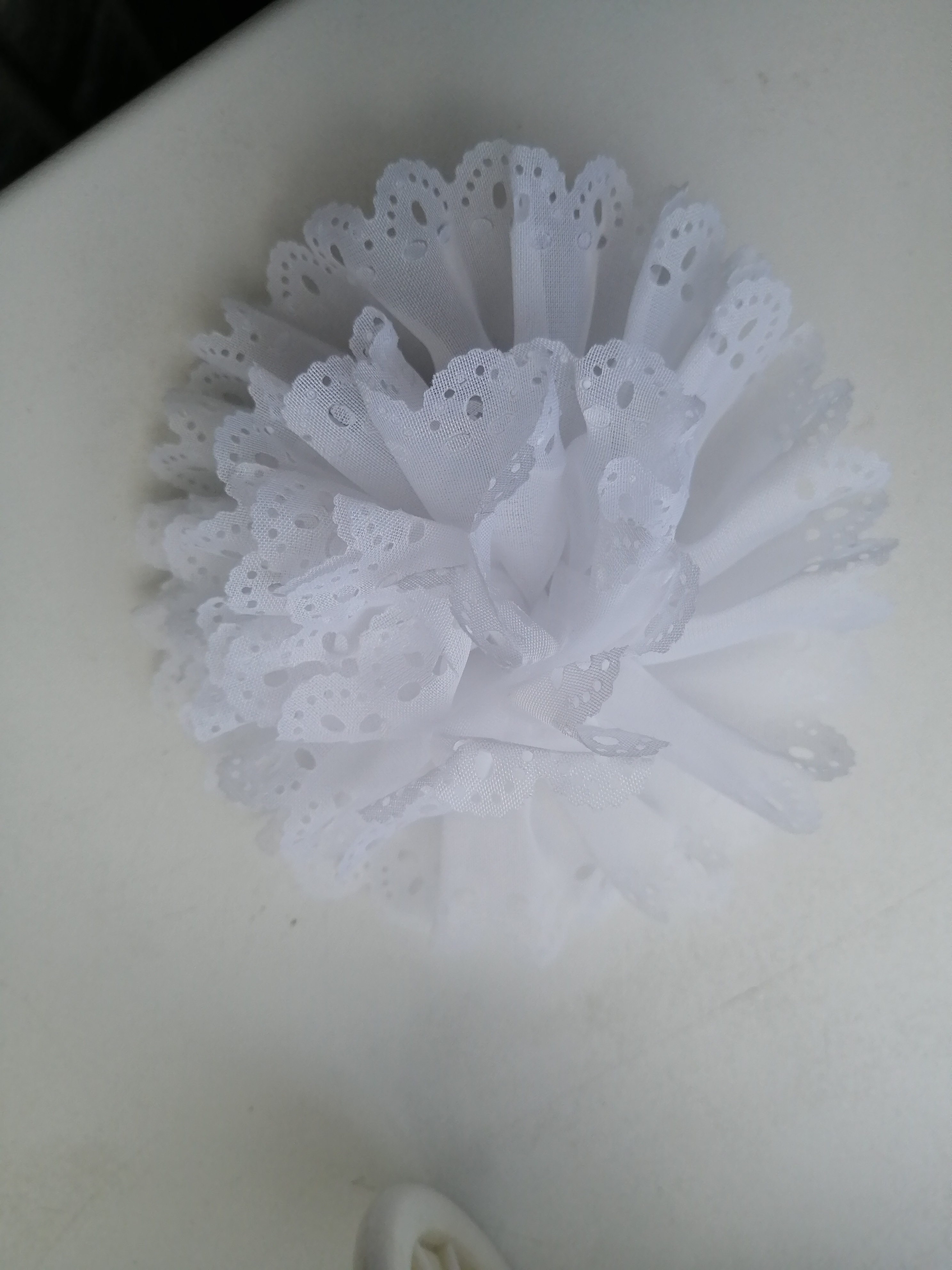 Фотография покупателя товара Резинка для волос бант "Школьница" цветок ажурный, белый - Фото 1