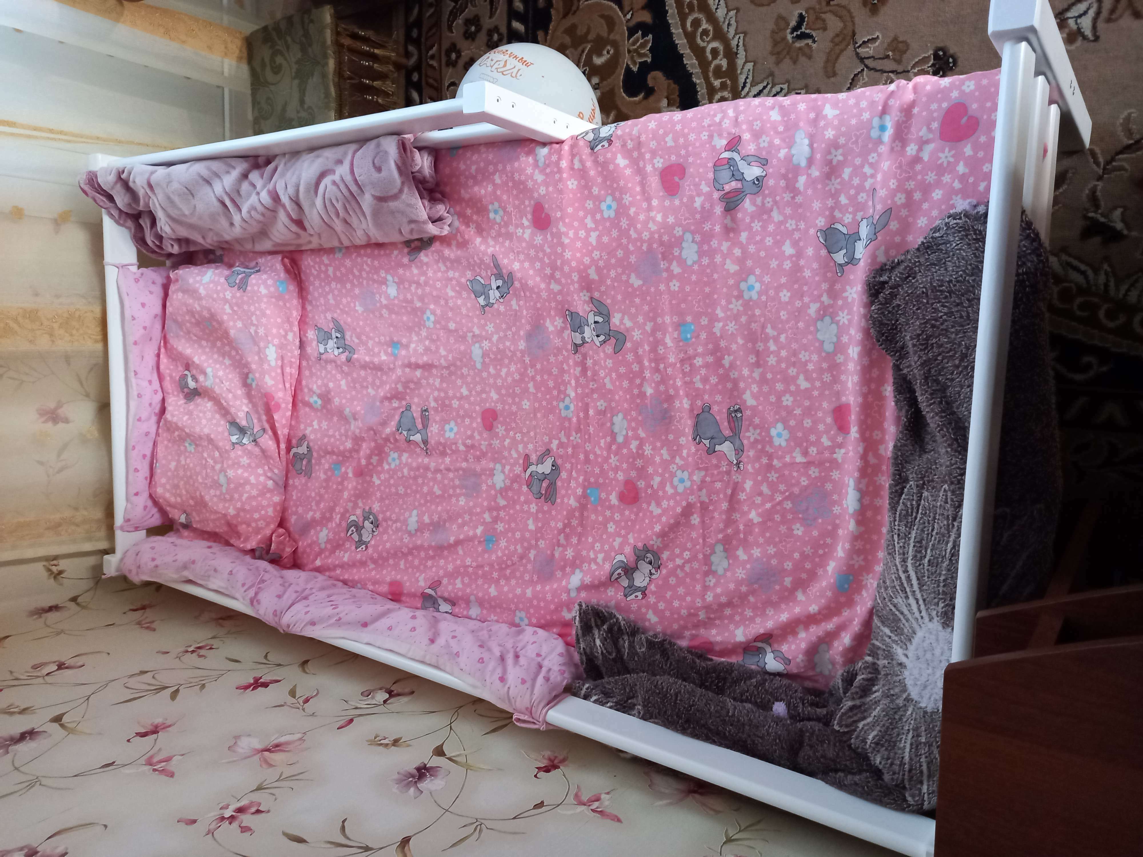 Фотография покупателя товара Кровать Сева, спальное место 1600х800, Белый/Массив Берёзы