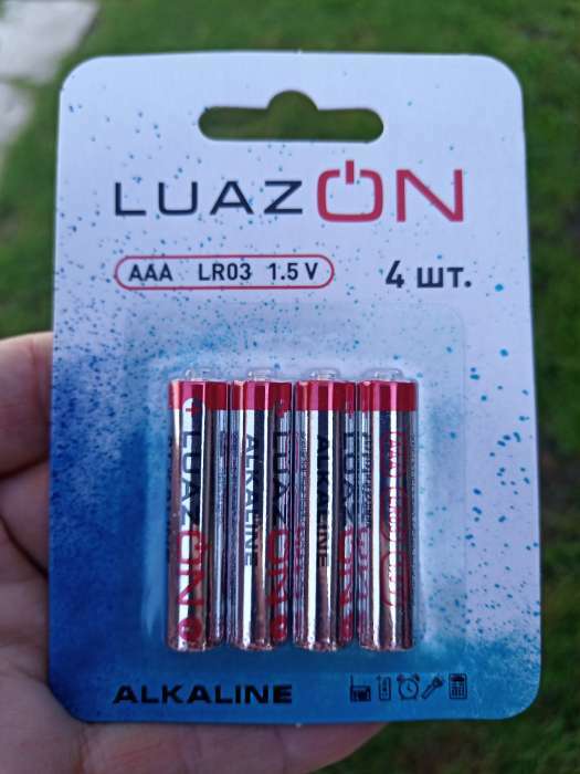 Фотография покупателя товара Батарейка алкалиновая (щелочная) Luazon, AAA, LR03, блистер, 4 шт