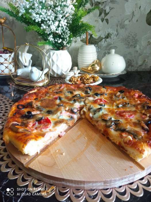 Фотография покупателя товара Доска для пиццы Adelica «Итальяно», 6 кусков, d=32 см, толщина 1,8 см, берёза