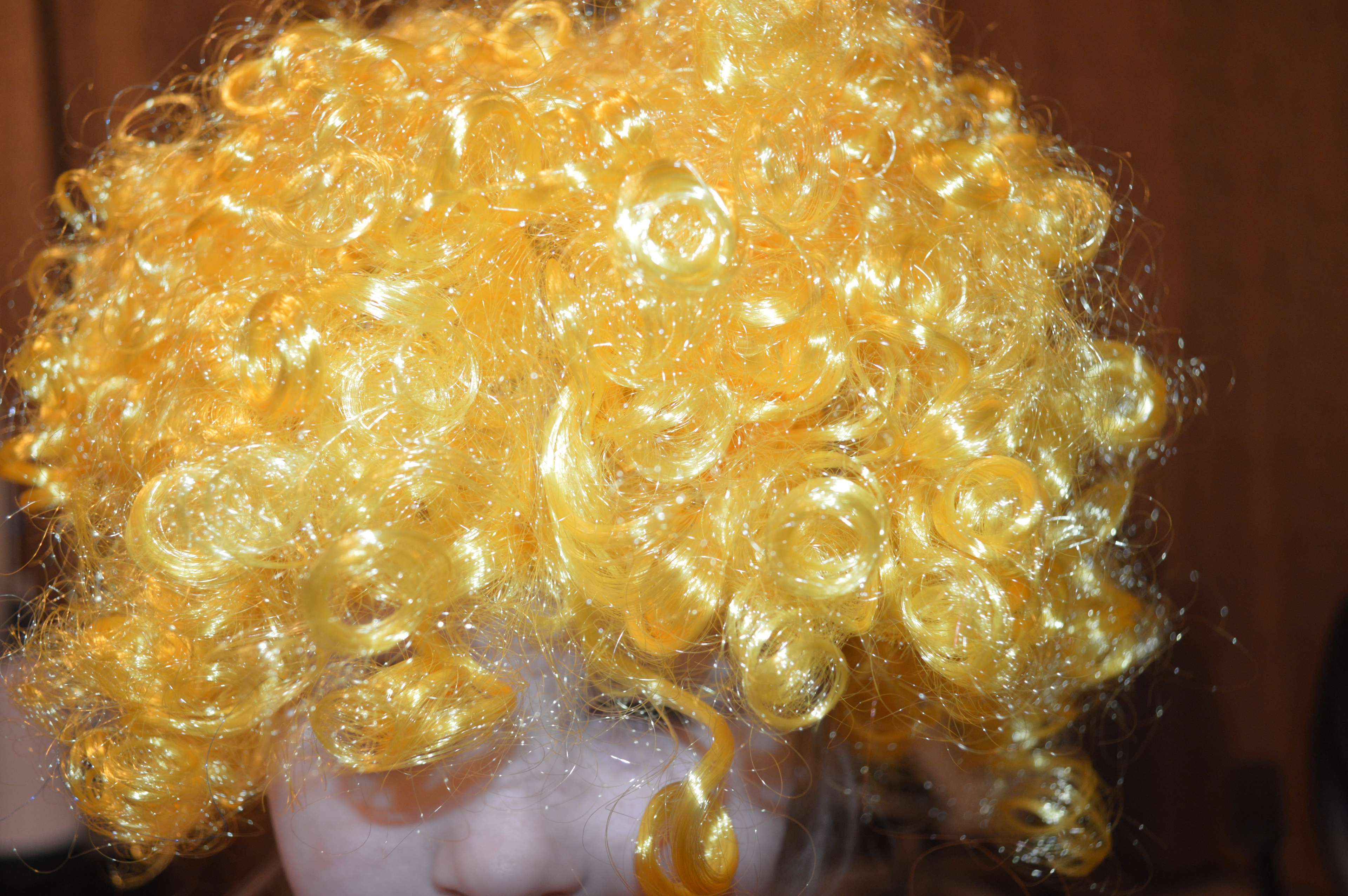 Фотография покупателя товара Карнавальный парик «Объём», цвет жёлтый, 120 г - Фото 1