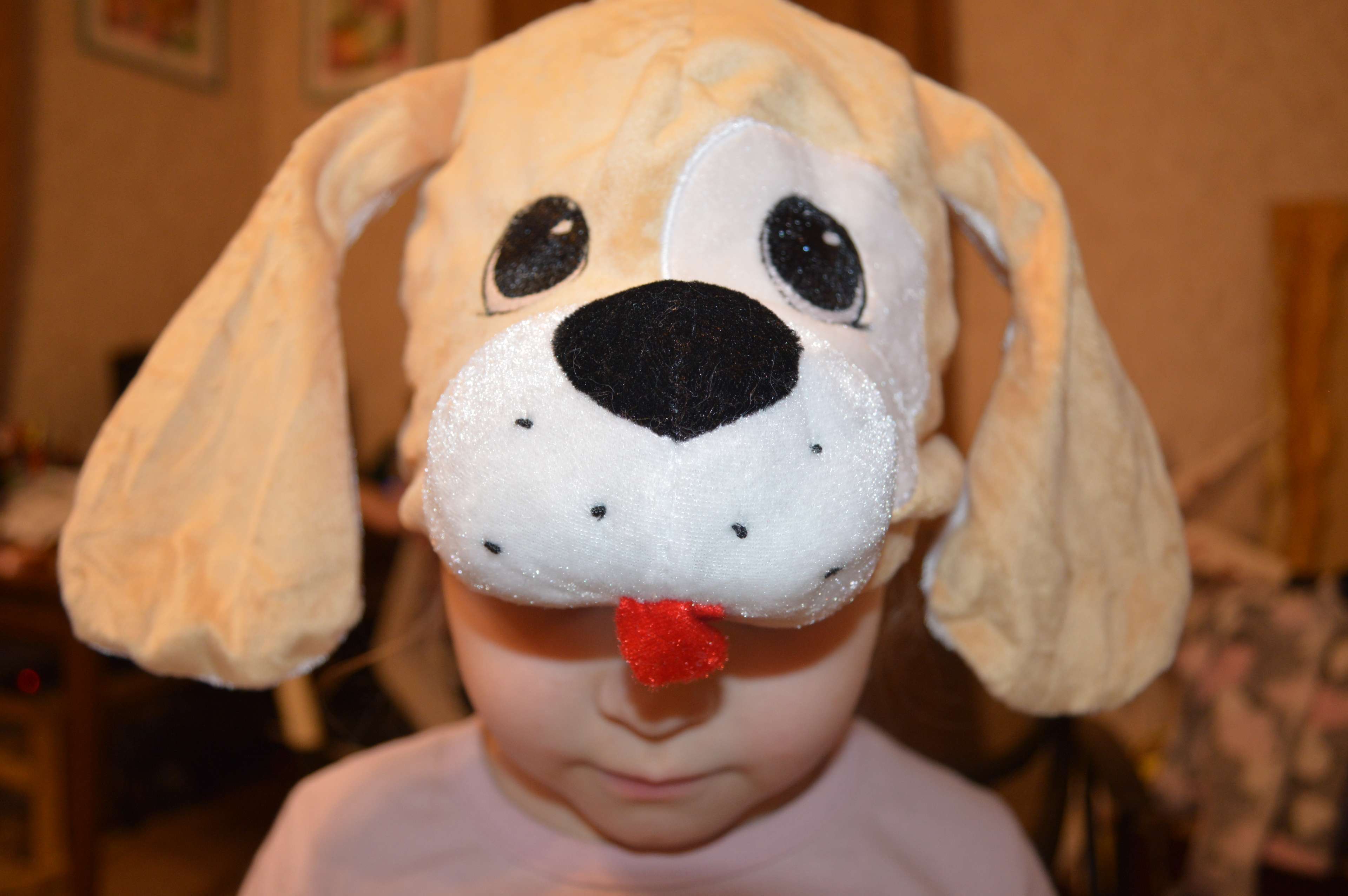 Фотография покупателя товара Карнавальная шапка "Собачка-девочка", обхват головы 52-57 см, цвет бежевый - Фото 1