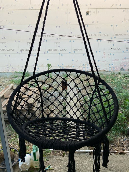 Фотография покупателя товара Гамак-кресло Maclay, плетёное, 60х80 см, цвет чёрный - Фото 12