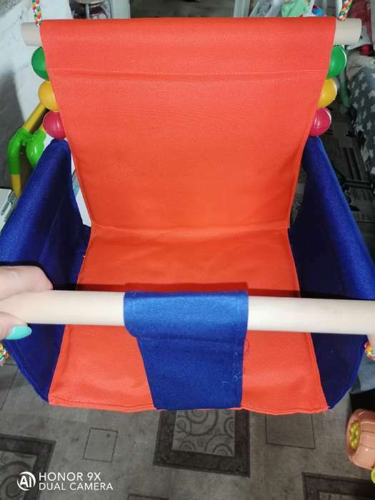 Фотография покупателя товара Подвесное кресло для игровой площадки с мягкой сидушкой и спинкой,сиденье 34х28 см - Фото 3