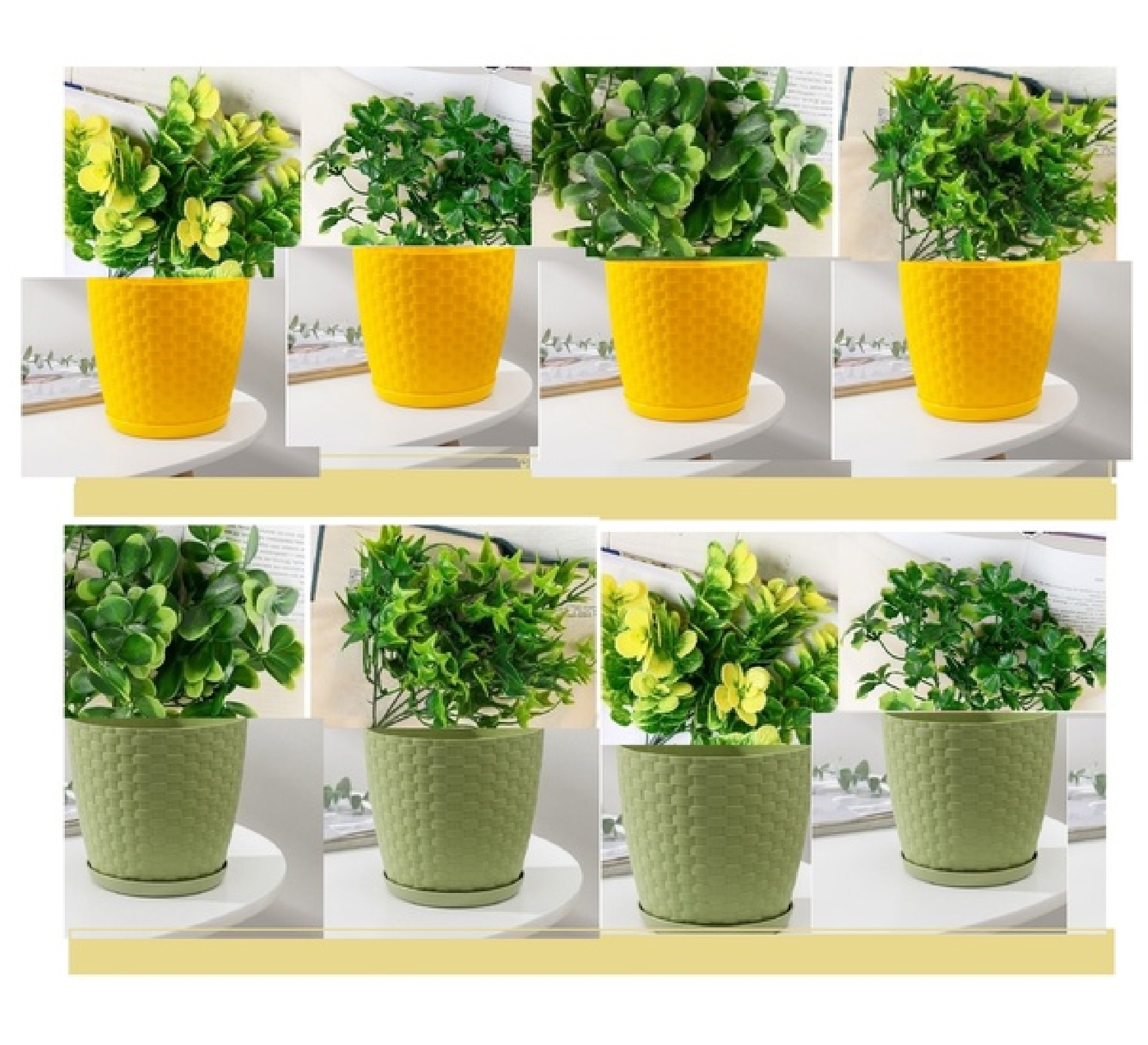 Фотография покупателя товара Горшок для цветов с поддоном «Ротанг», 1,2 л, цвет оливковый