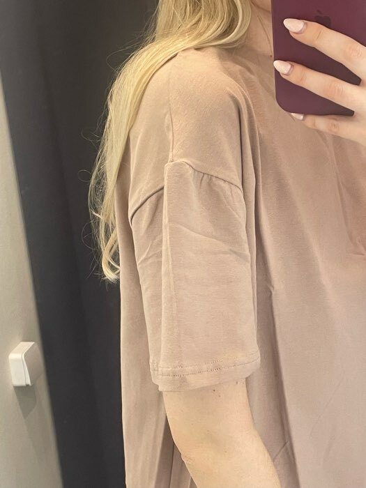 Фотография покупателя товара Футболка женская MINAKU OVERSIZE FIT: цвет коричневый, р-р 44 - Фото 5