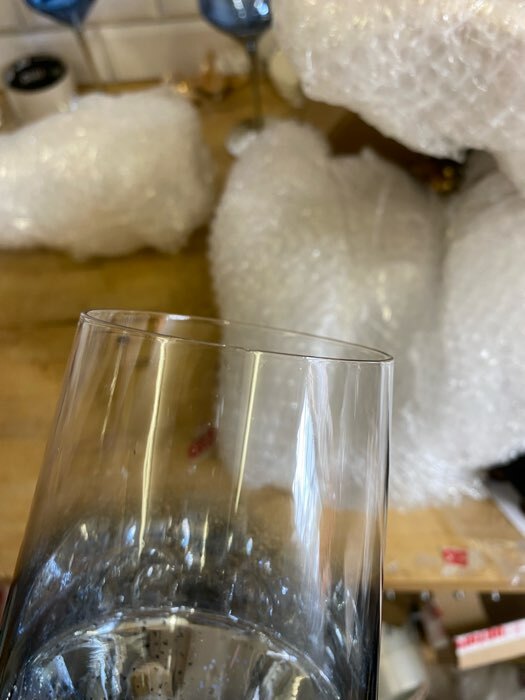Фотография покупателя товара Бокал из стекла для вина «Мерцание», 500 мл, 8,5×25 см, цвет синий