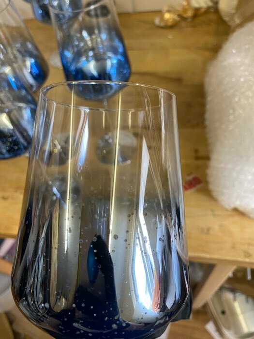 Фотография покупателя товара Бокал из стекла для вина «Мерцание», 500 мл, 8,5×25 см, цвет синий - Фото 6