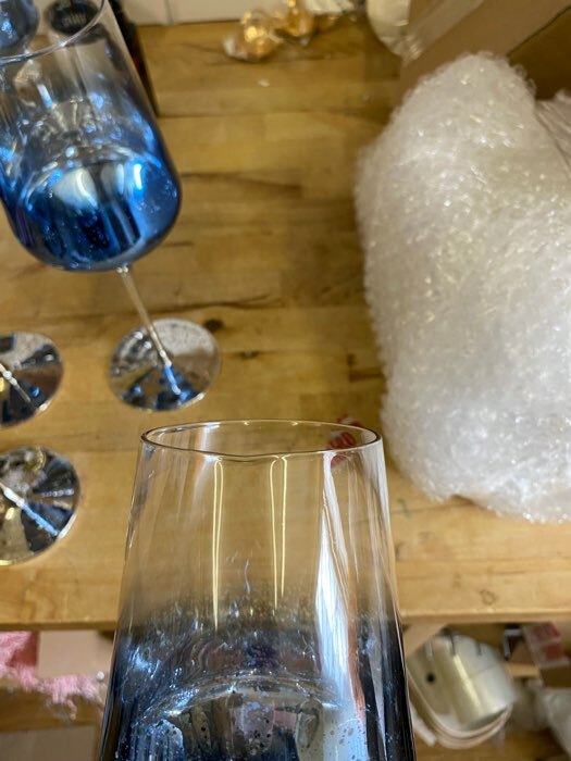 Фотография покупателя товара Бокал из стекла для вина «Мерцание», 500 мл, 8,5×25 см, цвет синий - Фото 5