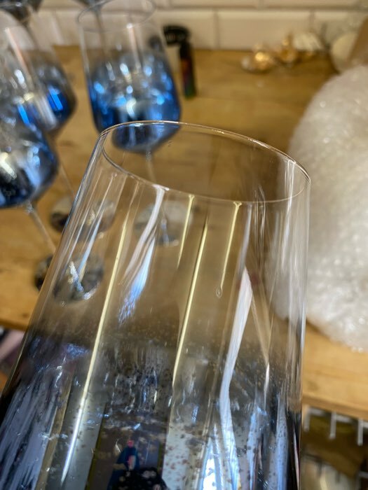 Фотография покупателя товара Бокал из стекла для вина «Мерцание», 500 мл, 8,5×25 см, цвет синий