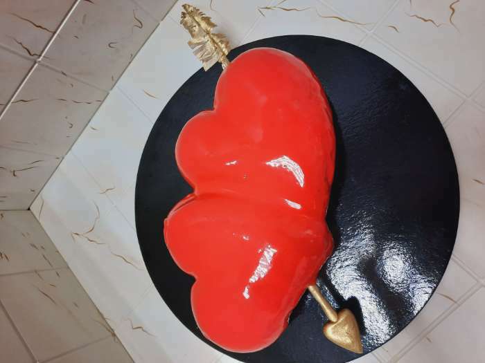 Фотография покупателя товара Форма для муссовых десертов и выпечки Доляна «Влюблённые сердца», силикон, 27×17 см, цвет белый - Фото 4