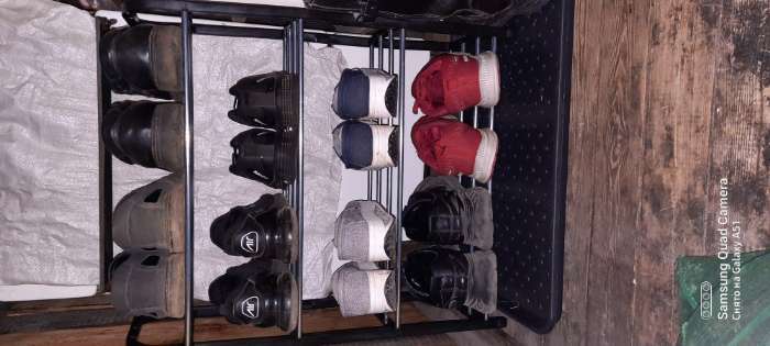 Фотография покупателя товара Обувница Доляна, 4 яруса, 50×19×59 см, цвет красный - Фото 4