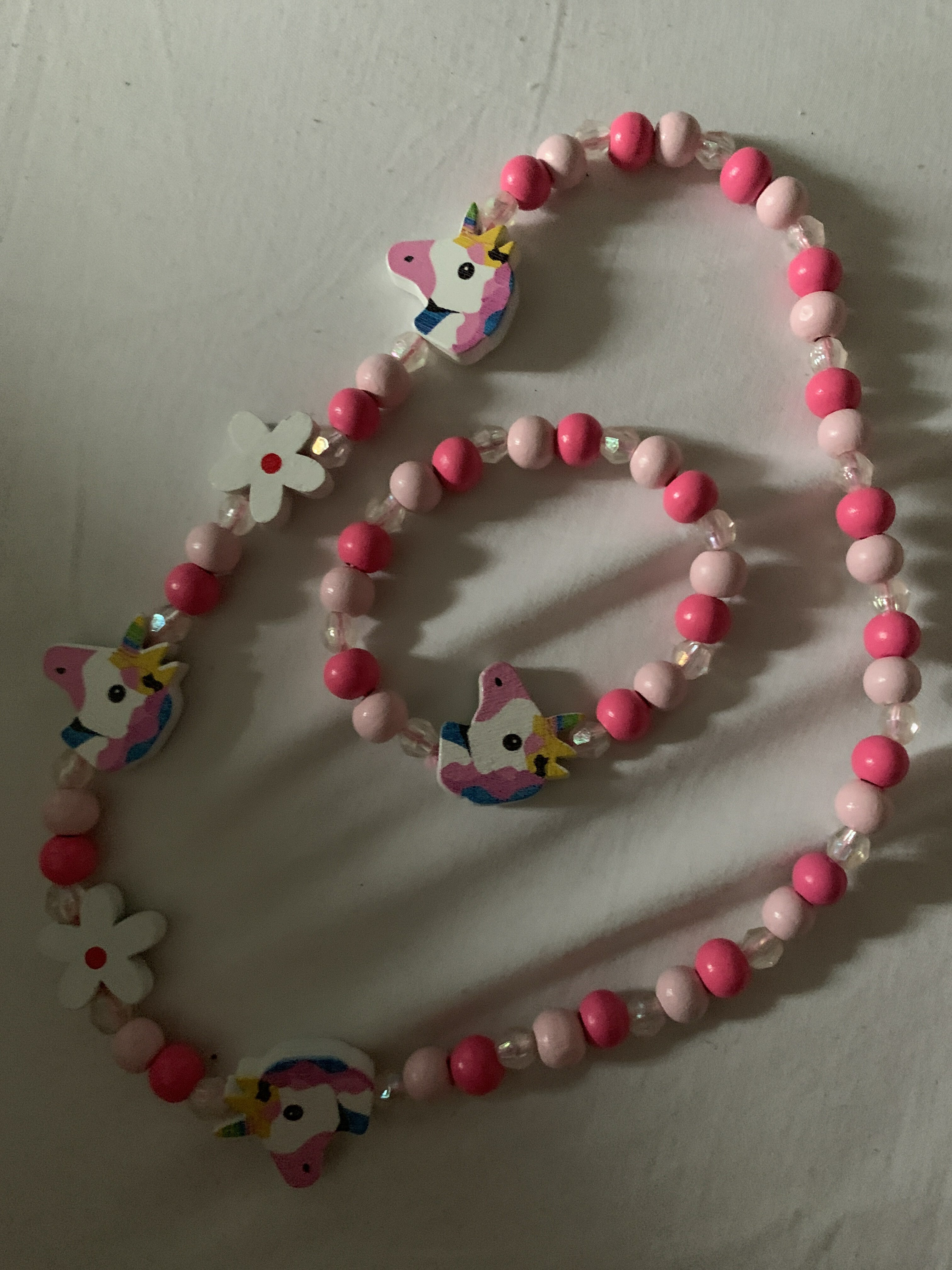 Фотография покупателя товара Набор детский «Выбражулька» 2 предмета: бусы, браслет, единорог, цветной - Фото 3