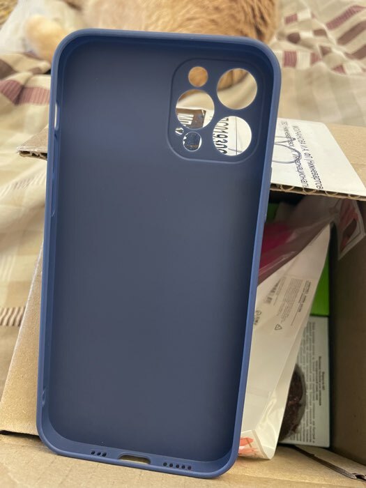 Фотография покупателя товара Чехол LuazON для телефона iPhone 12 Pro, Soft-touch силикон, глубокий синий